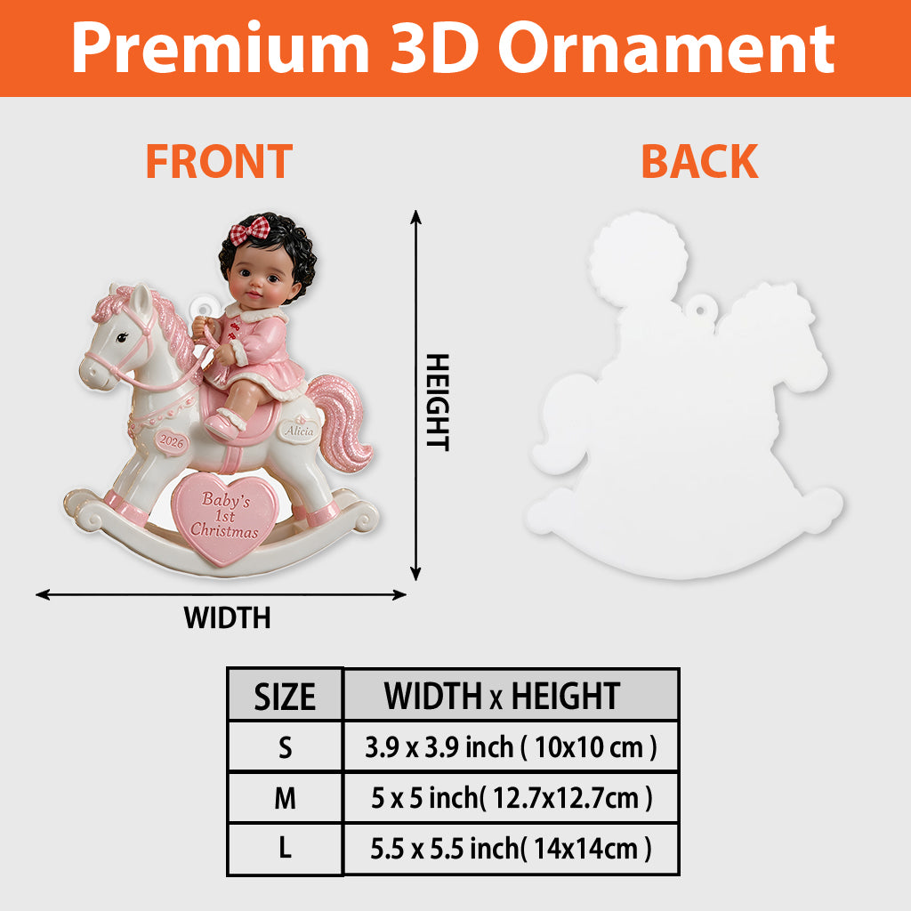 Baby's First Christmas - Personalized Newborn Premium 3D Ornament