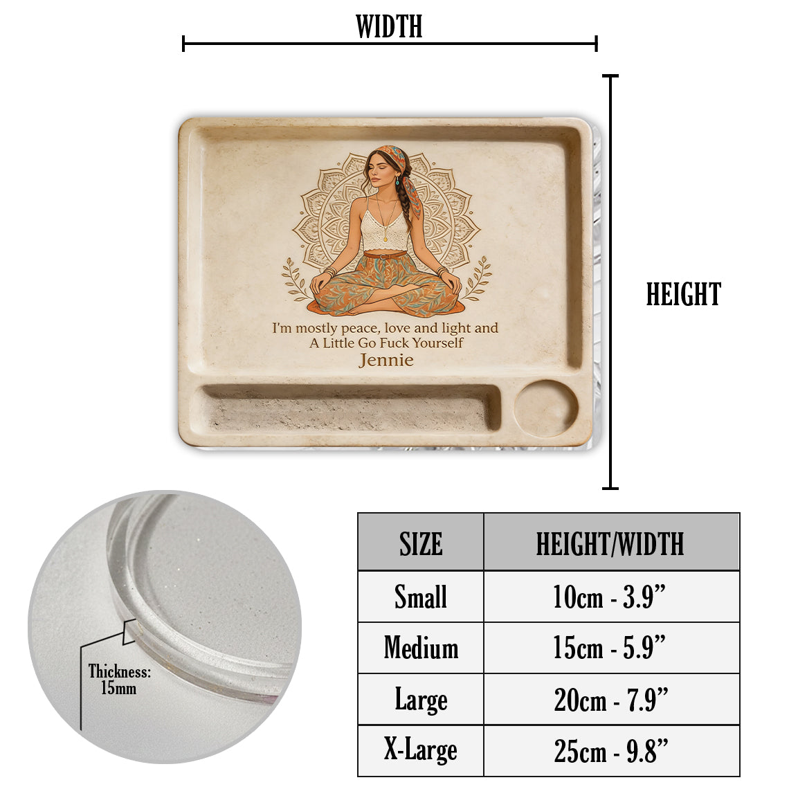 Namaste - Plateau polyvalent personnalisé Hippie