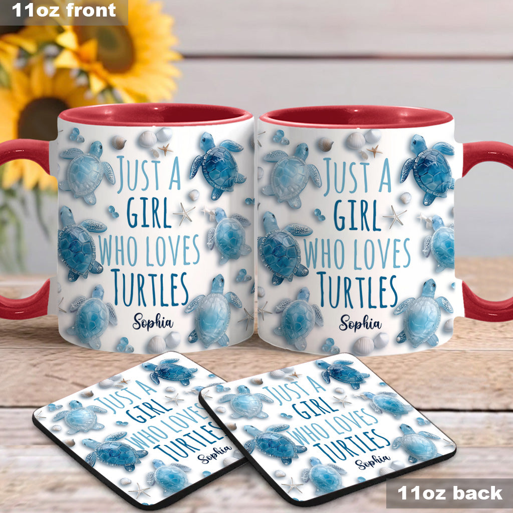 Personalisierte Tasse mit Schildkrötenmotiv – Einfach ein Mädchen, das Schildkröten liebt