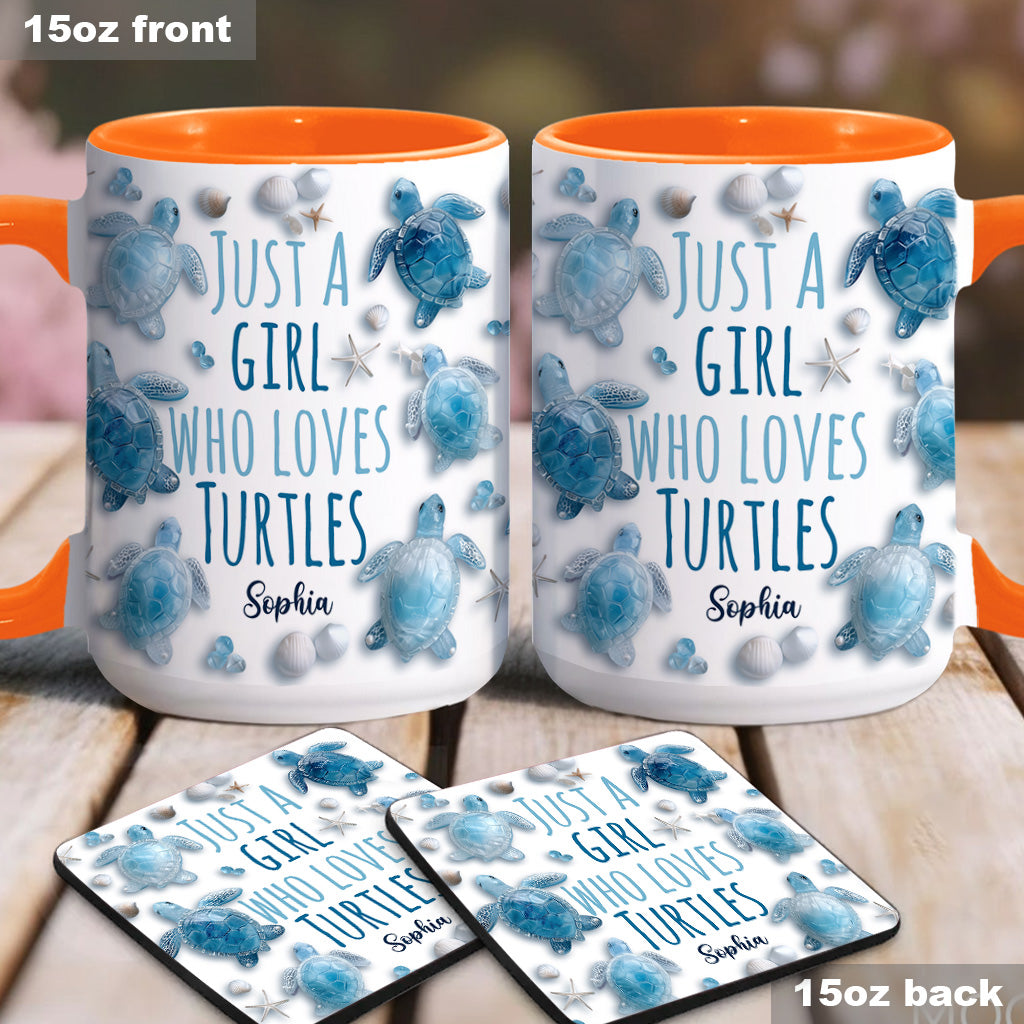 Personalisierte Tasse mit Schildkrötenmotiv – Einfach ein Mädchen, das Schildkröten liebt