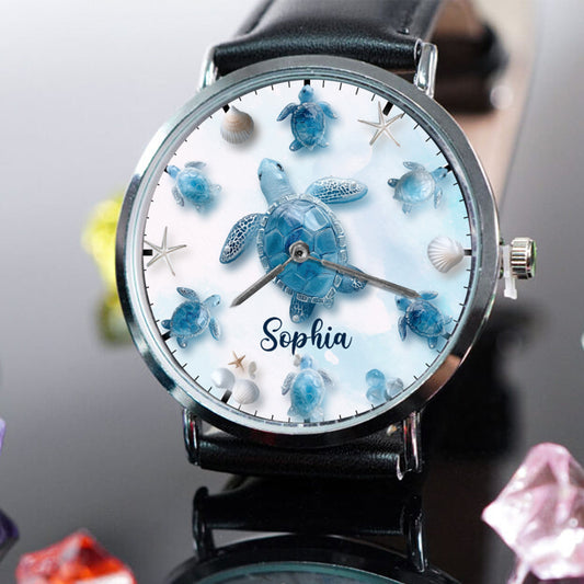 Just A Girl Who Loves Turtles - Personalized Turtle Hand Watch