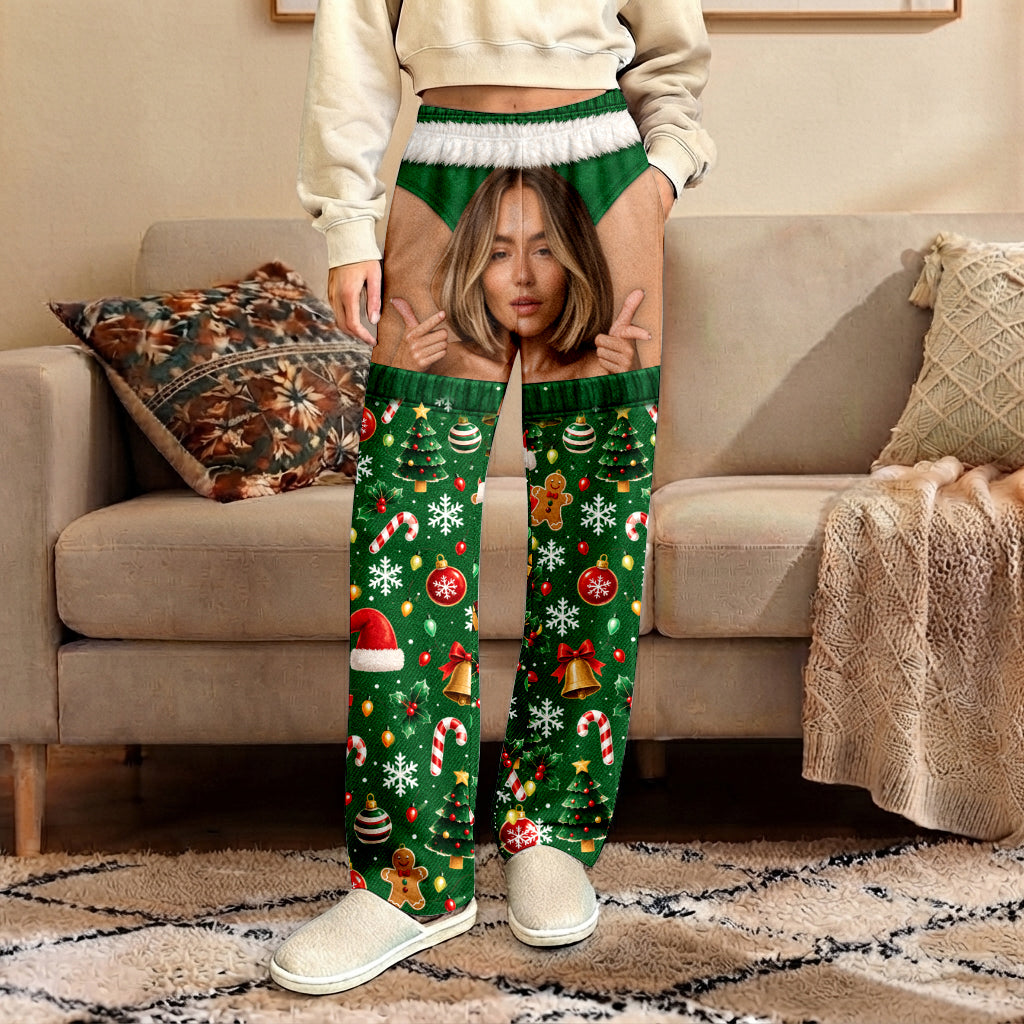 Merry Christmas, Funny Face - Personalized Spicy Couple Pajama Pants