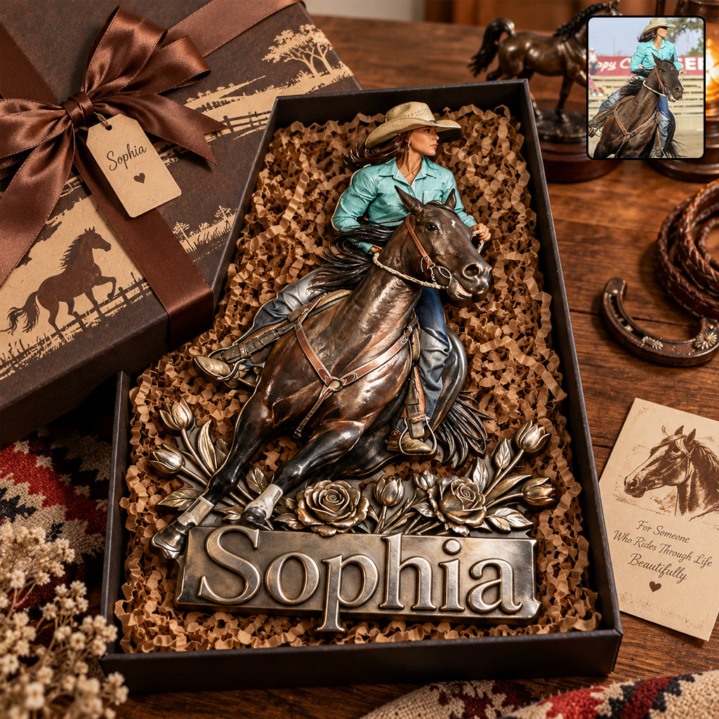 Love Horses - Personalized Horse 3D Printed Cut Metal Sign
