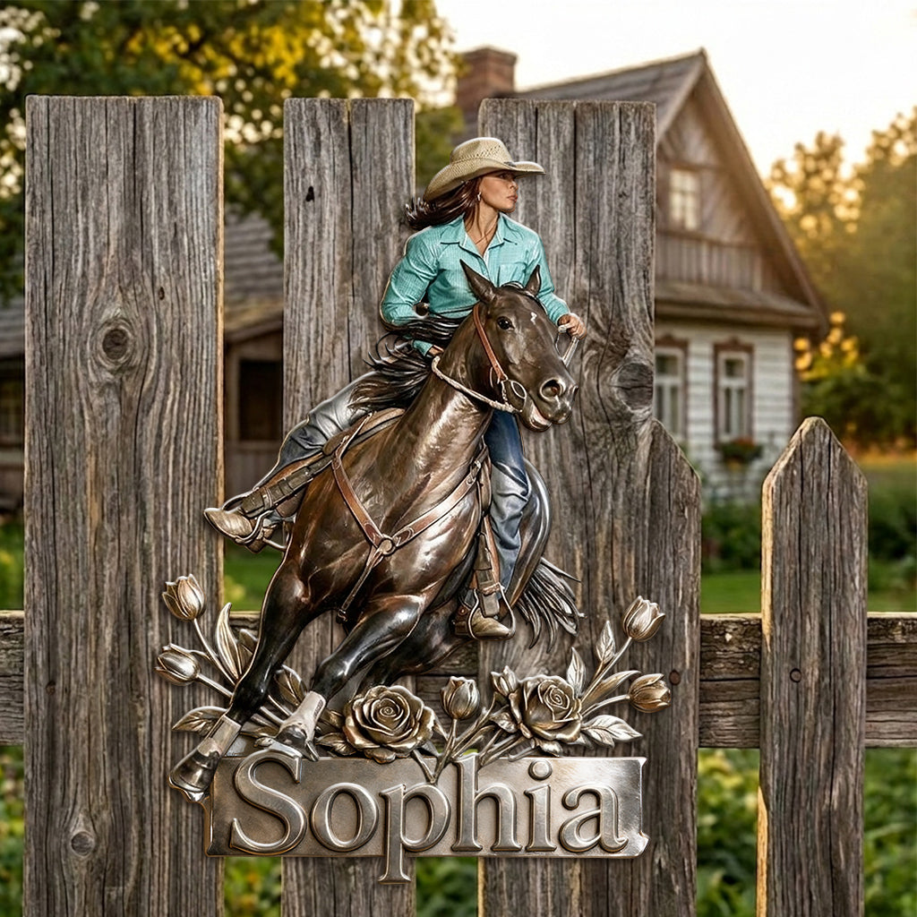 Love Horses - Personalized Horse 3D Printed Cut Metal Sign