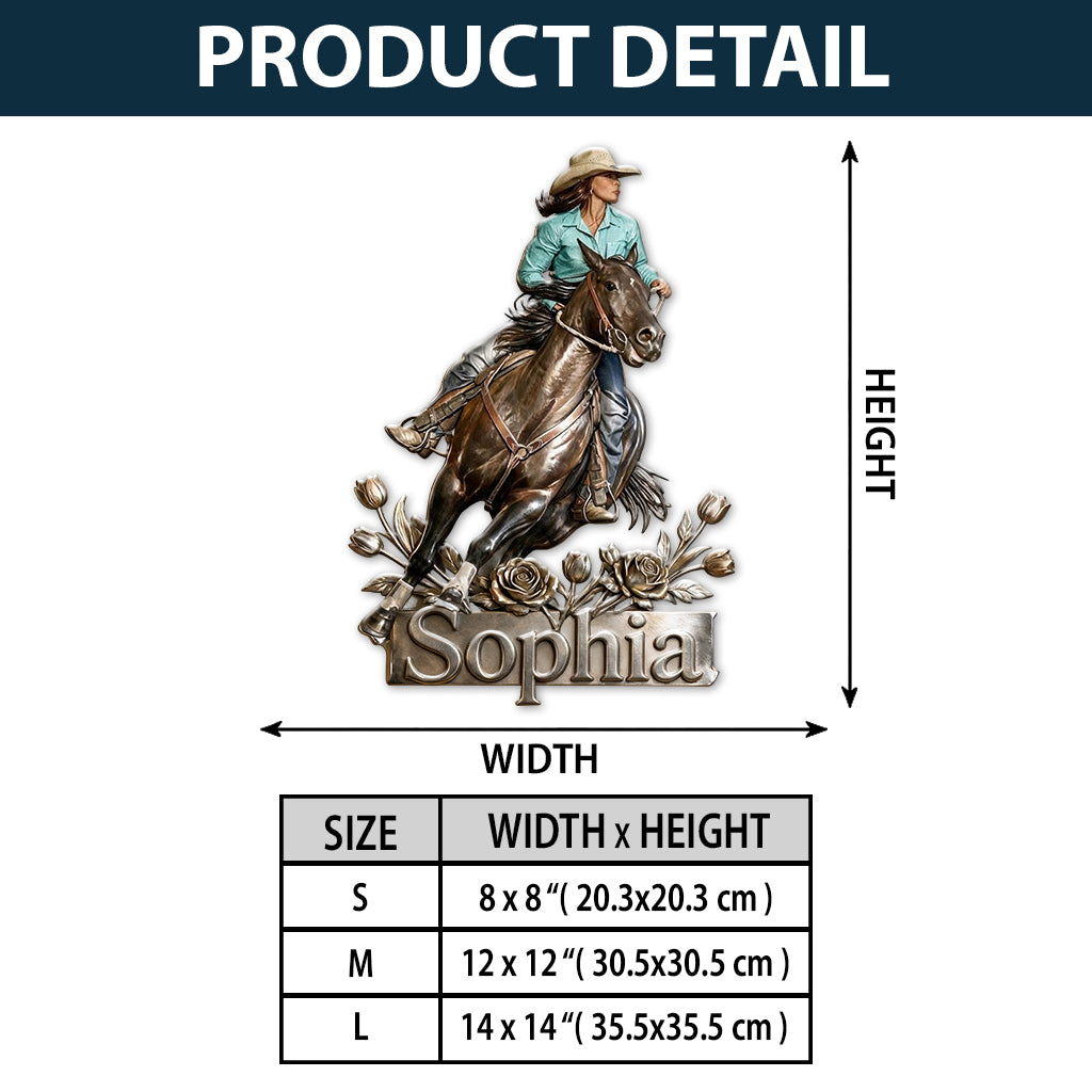 Love Horses - Personalized Horse 3D Printed Cut Metal Sign