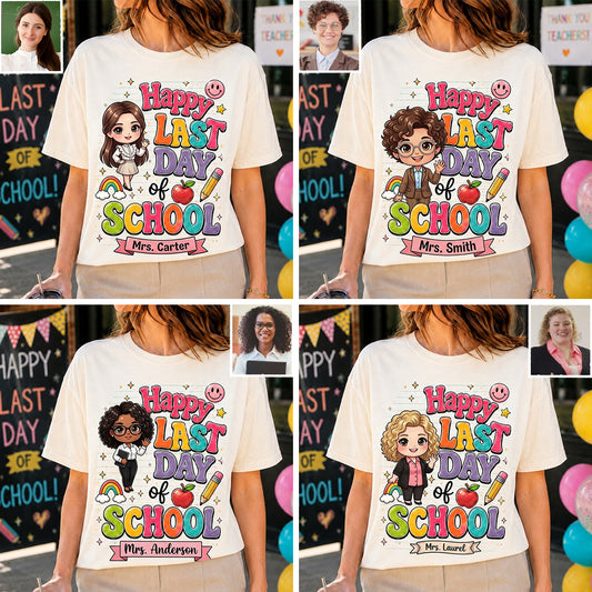 Dernier Jour d'École pour Enseignant - T-shirt et Sweat à Capuche Personnalisés