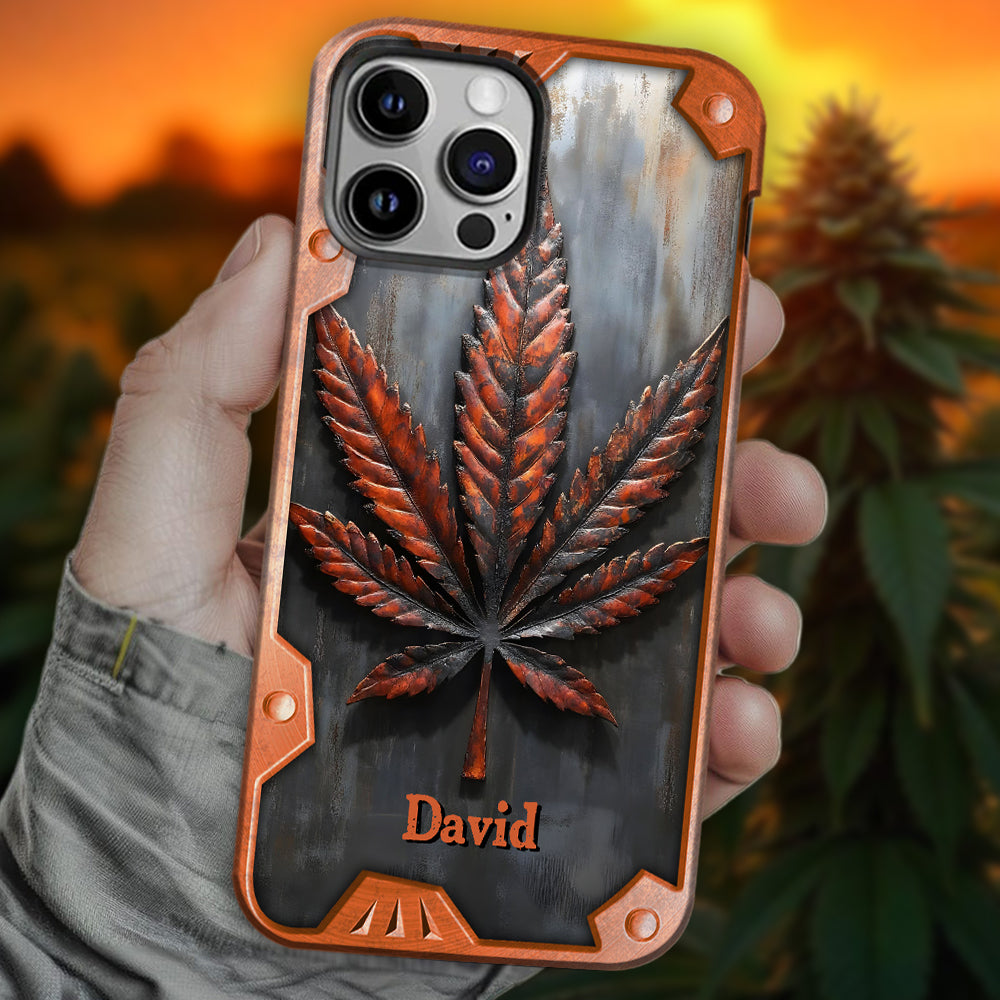 Atemberaubendes Blatt - Personalisierte Handyhülle mit Cannabis-Vollbilddruck