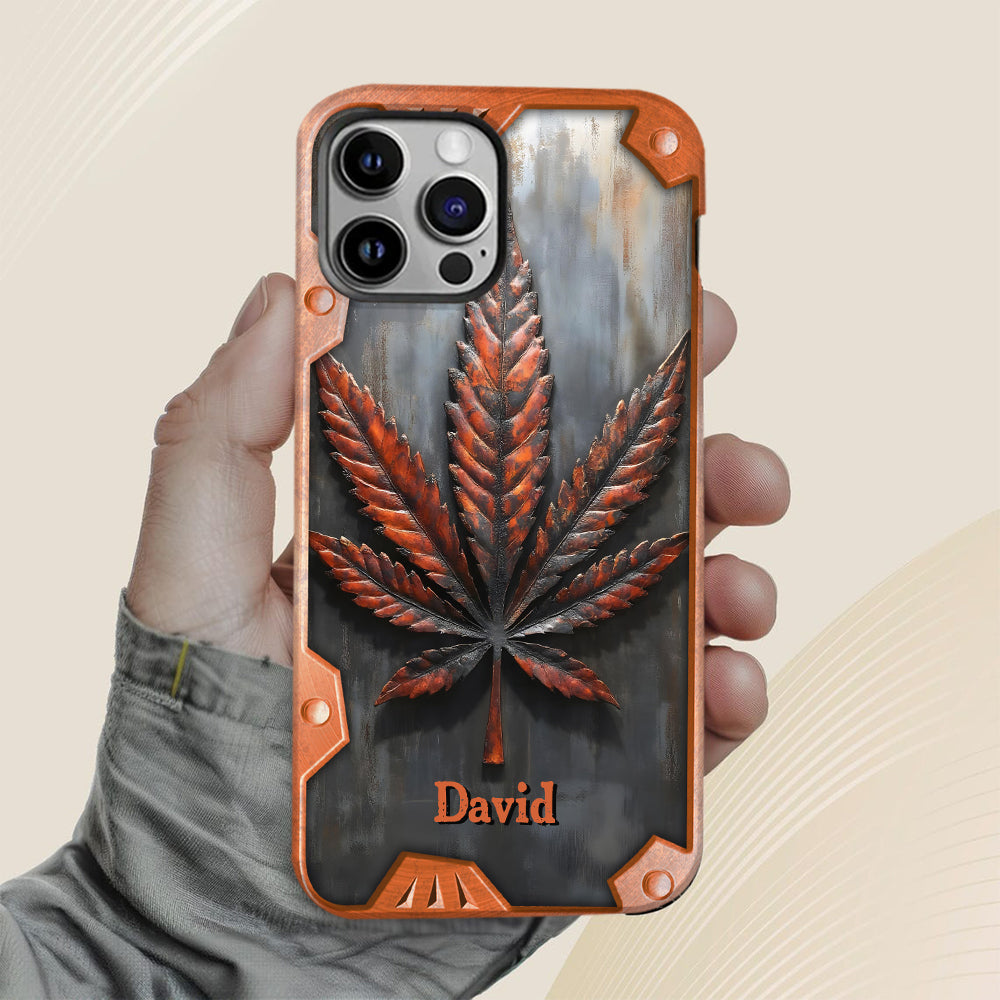 Atemberaubendes Blatt - Personalisierte Handyhülle mit Cannabis-Vollbilddruck