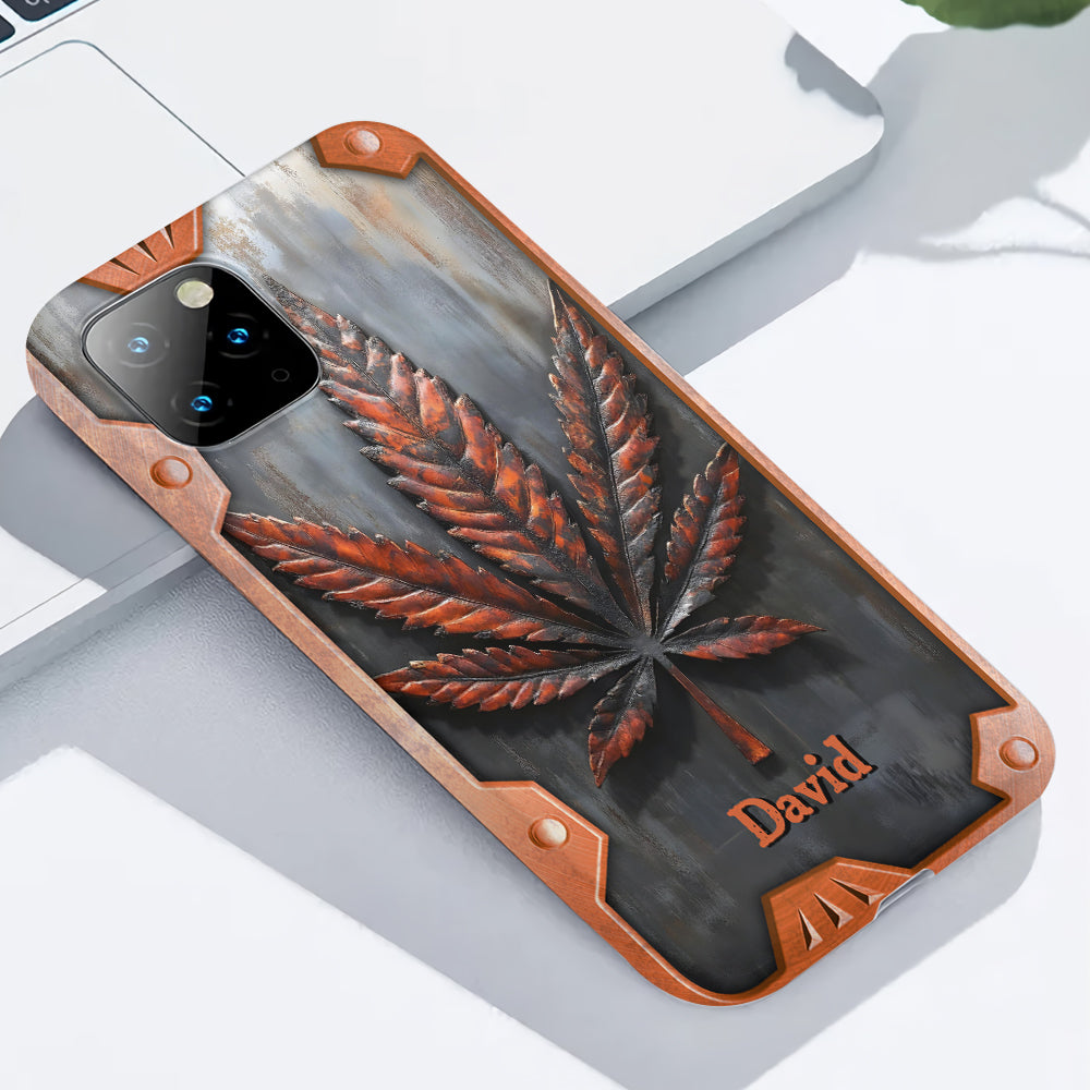 Atemberaubendes Blatt - Personalisierte Handyhülle mit Cannabis-Vollbilddruck
