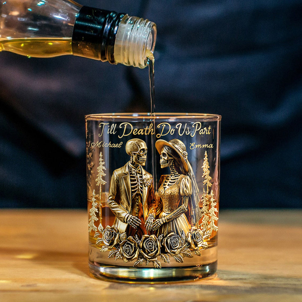 Till Death Do Us Part - Personalized Couple Whiskey Glass