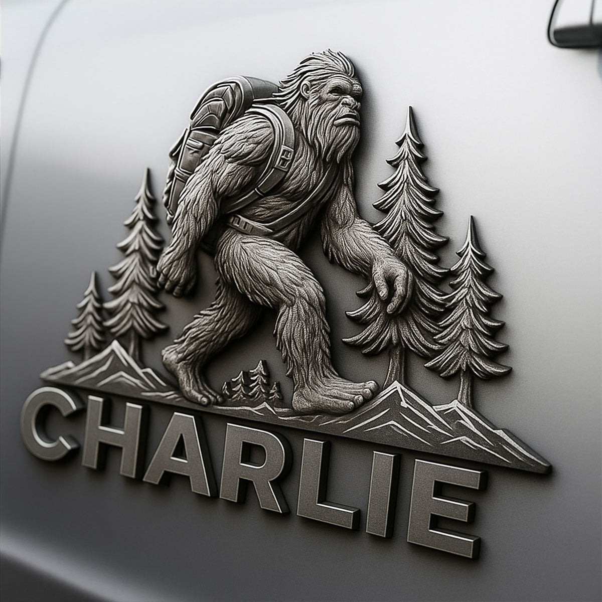 Wandernder Sasquatch – Personalisierter Wandermagnet