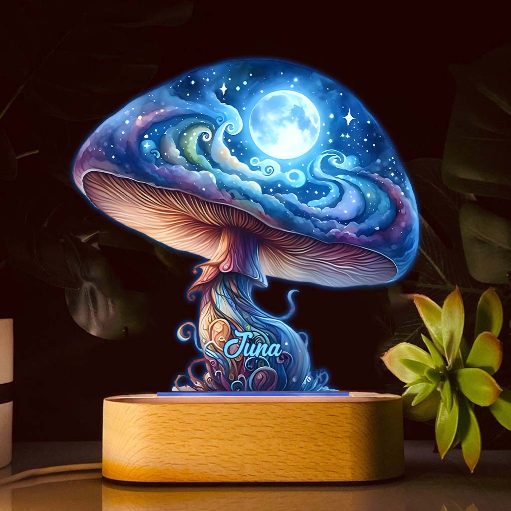 Socle lumineux personnalisé en forme de champignon - Nuit Magique