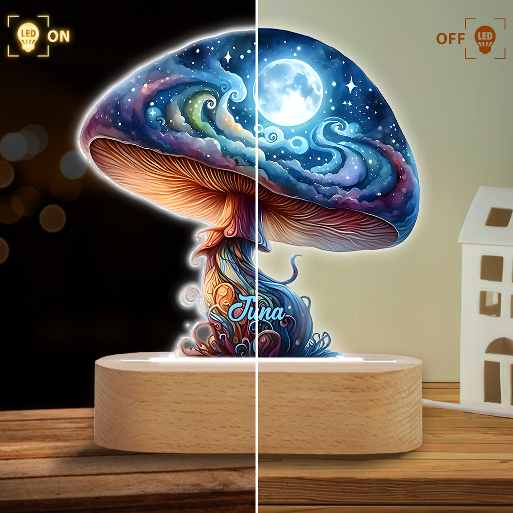 Socle lumineux personnalisé en forme de champignon - Nuit Magique