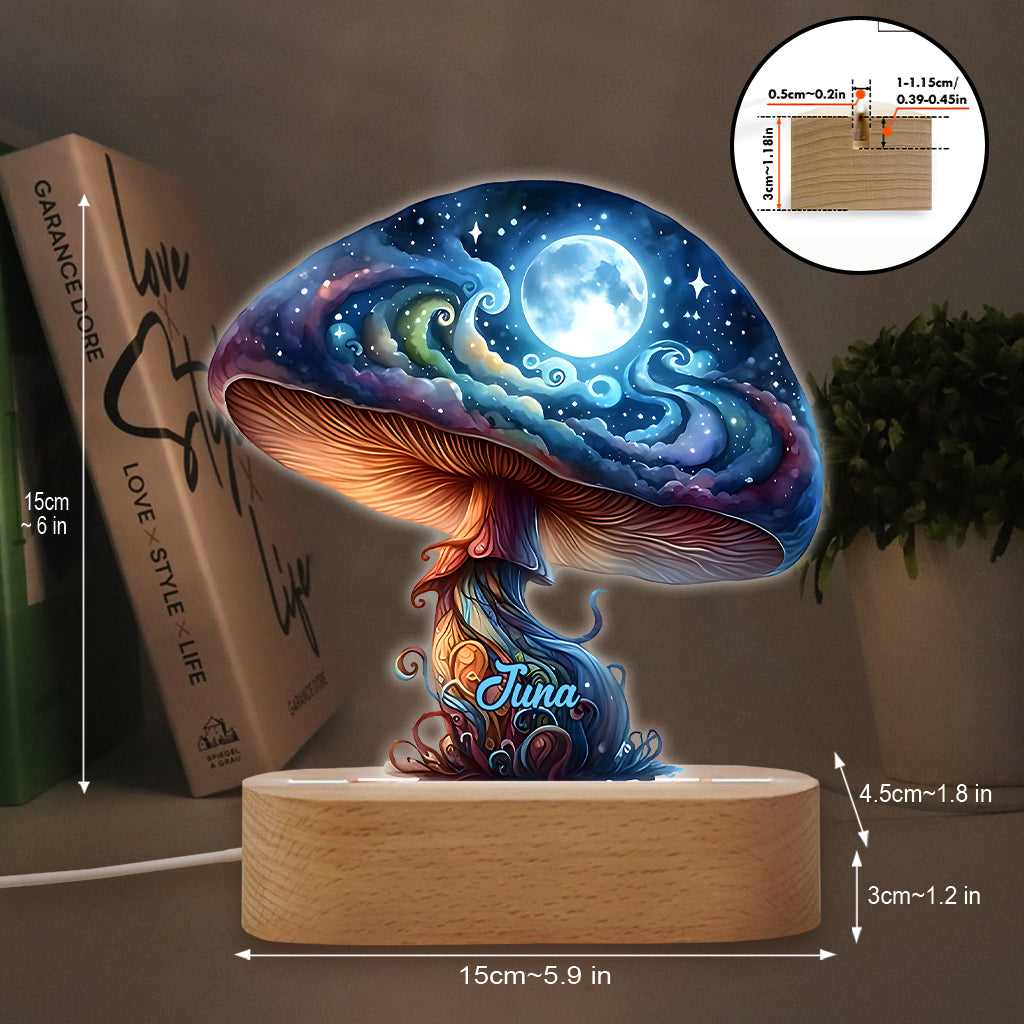 Socle lumineux personnalisé en forme de champignon - Nuit Magique