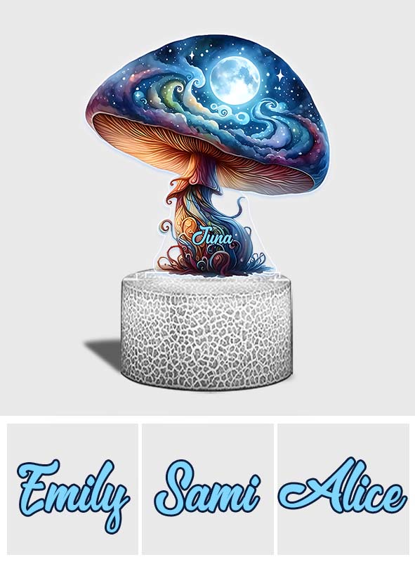 Socle lumineux personnalisé en forme de champignon - Nuit Magique