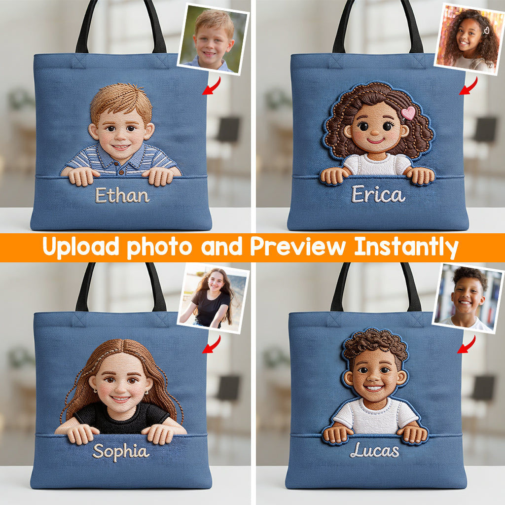 Sac fourre-tout personnalisé pour enfant avec photo au choix