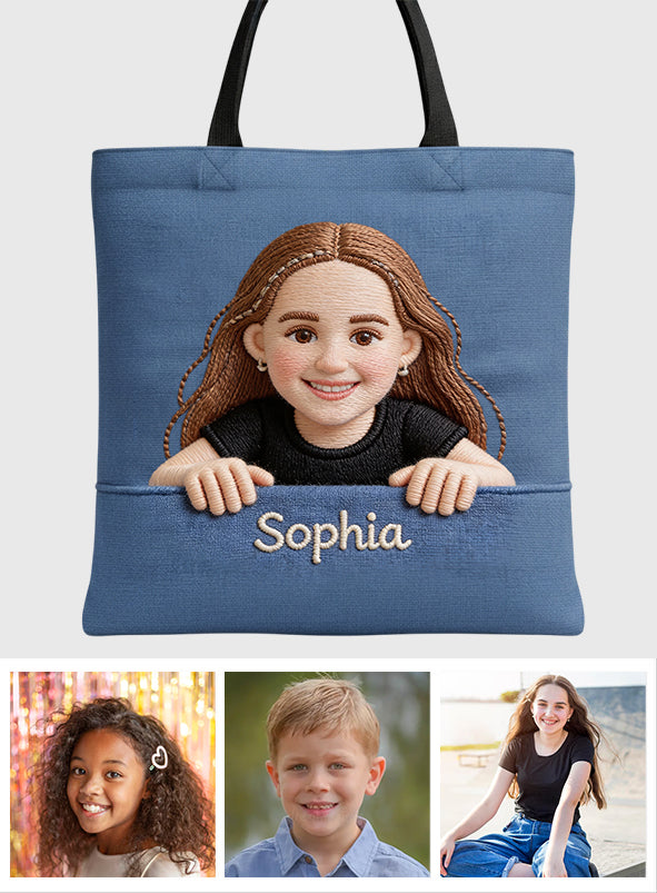 Sac fourre-tout personnalisé pour enfant avec photo au choix