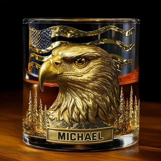Majestätischer Adler – Personalisiertes Whiskyglas mit Weißkopfseeadler-Motiv