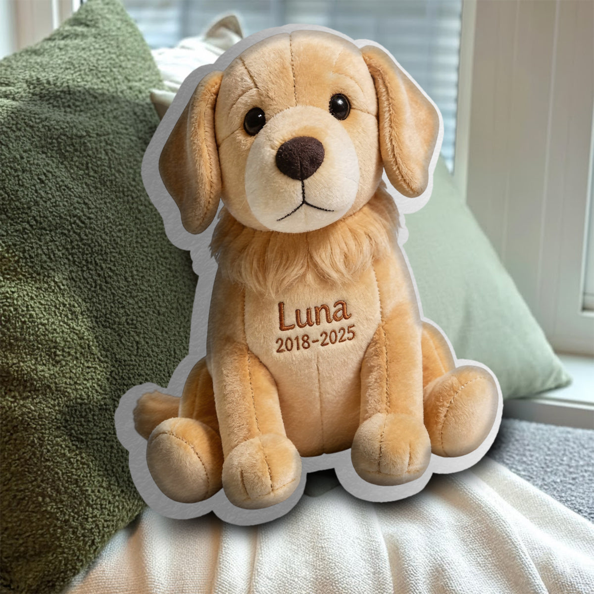 Custom From Any Photo - Personalized Dog Faux Fur Shaped Pillow