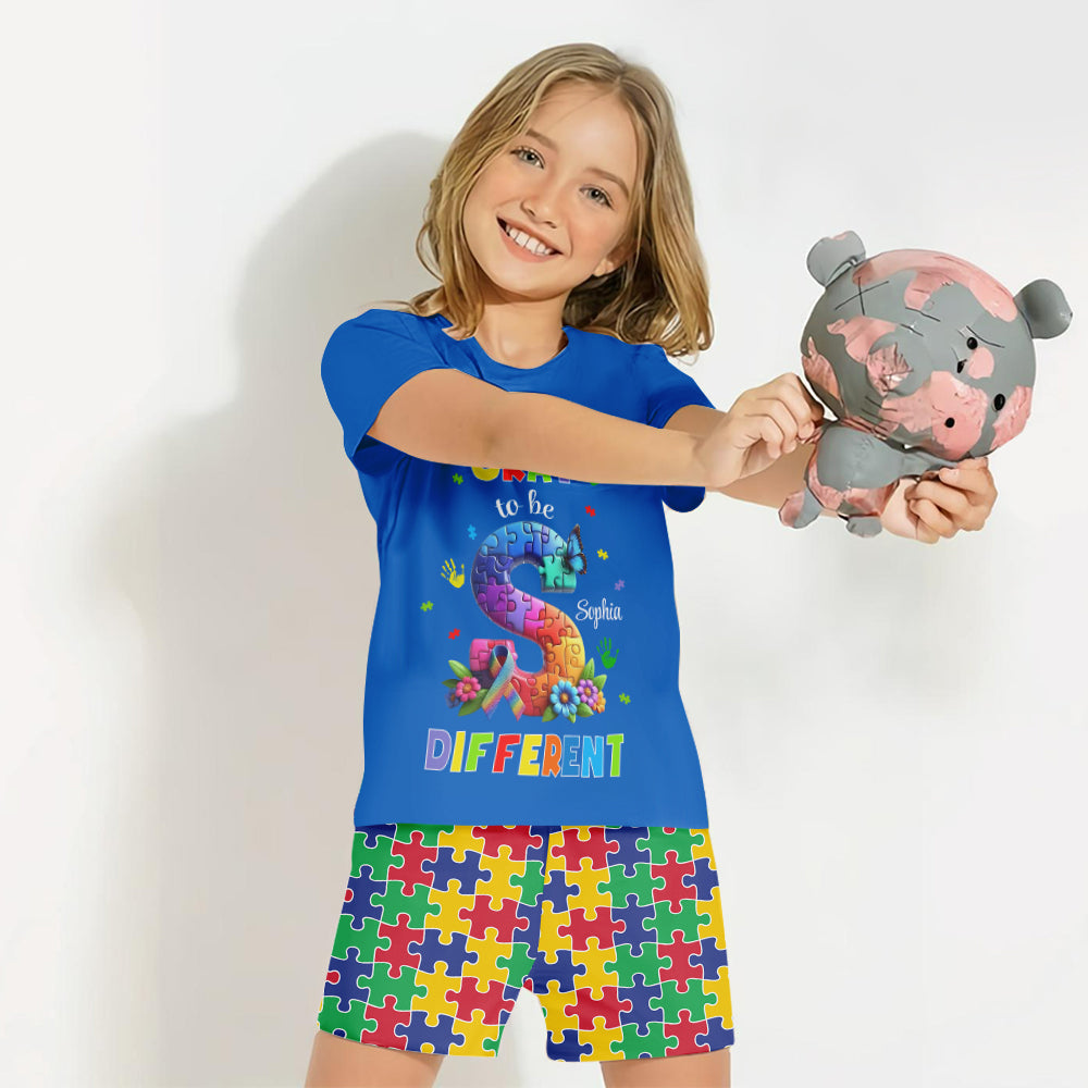 Alphabet puzzle coloré - T-shirt et short personnalisés pour enfant
