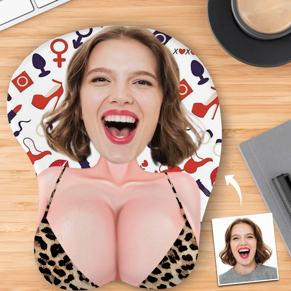 Custom Face Naughty & Funny 3D Mouse Pad - For Boyfriend, Friends,.. - Personalized Couple 3D Mouse Pad