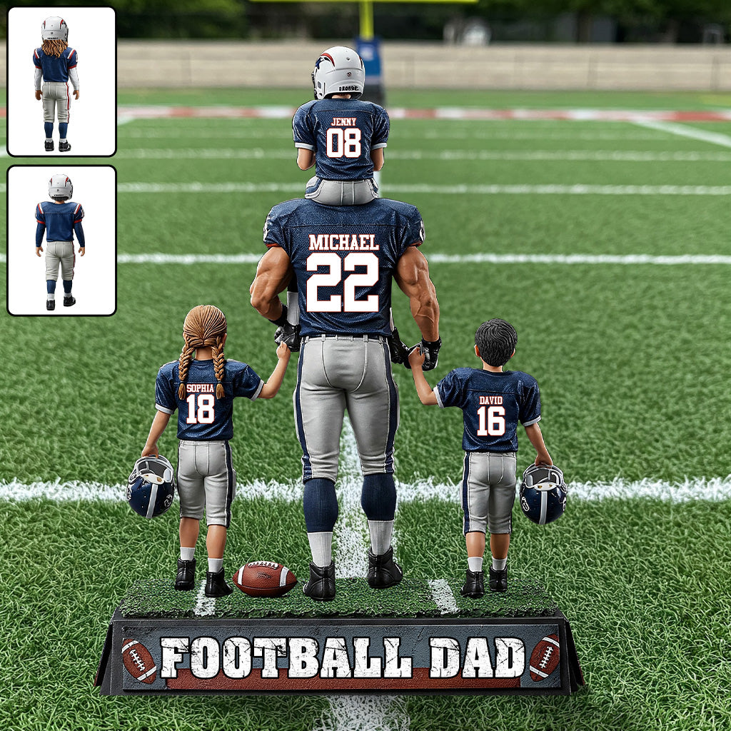 Papa Footballeur - Plaque acrylique personnalisée en forme de ballon de football