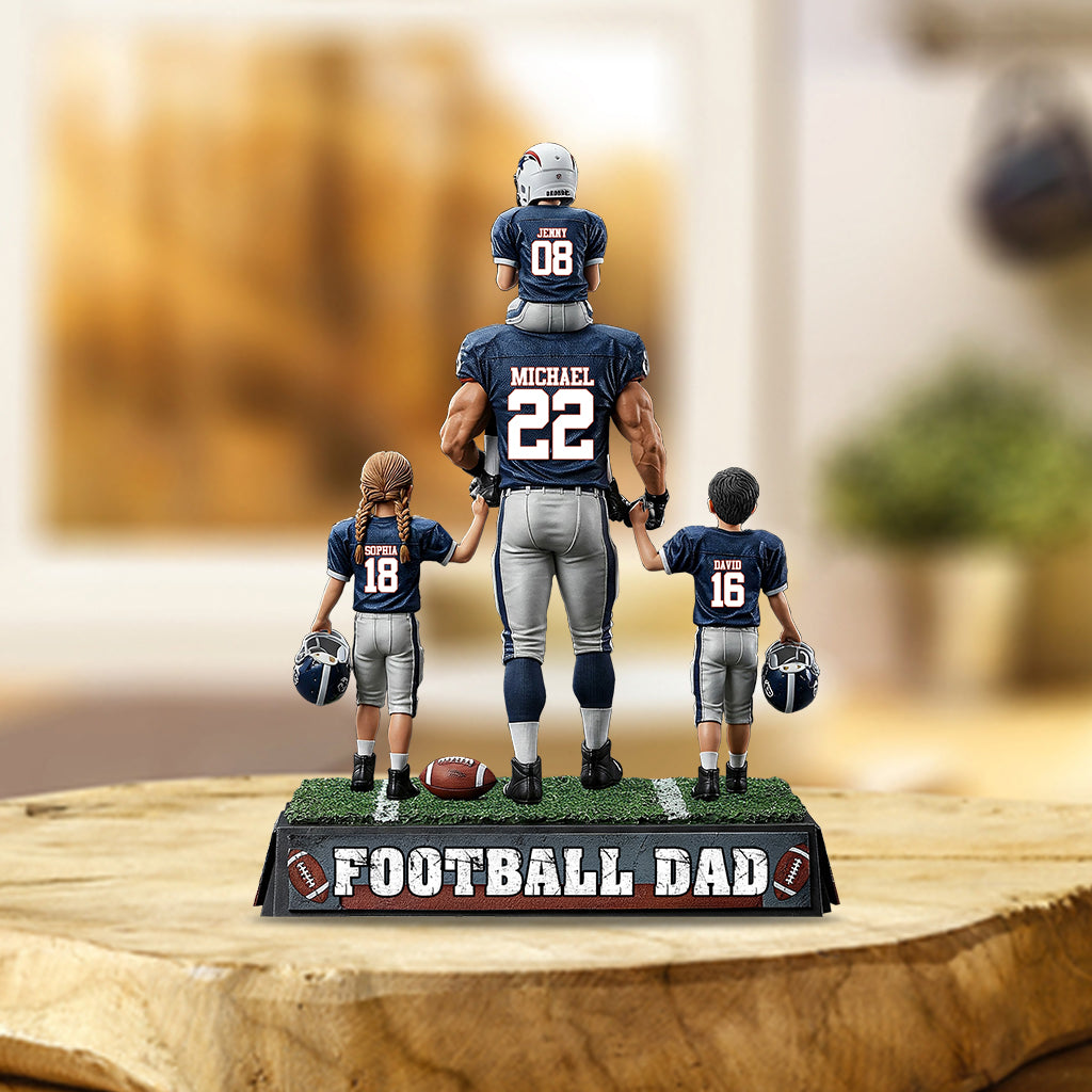 Papa Footballeur - Plaque acrylique personnalisée en forme de ballon de football