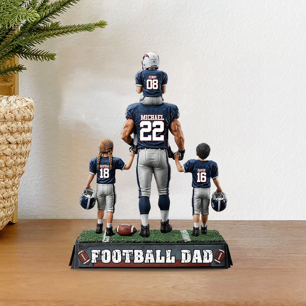 Papa Footballeur - Plaque acrylique personnalisée en forme de ballon de football