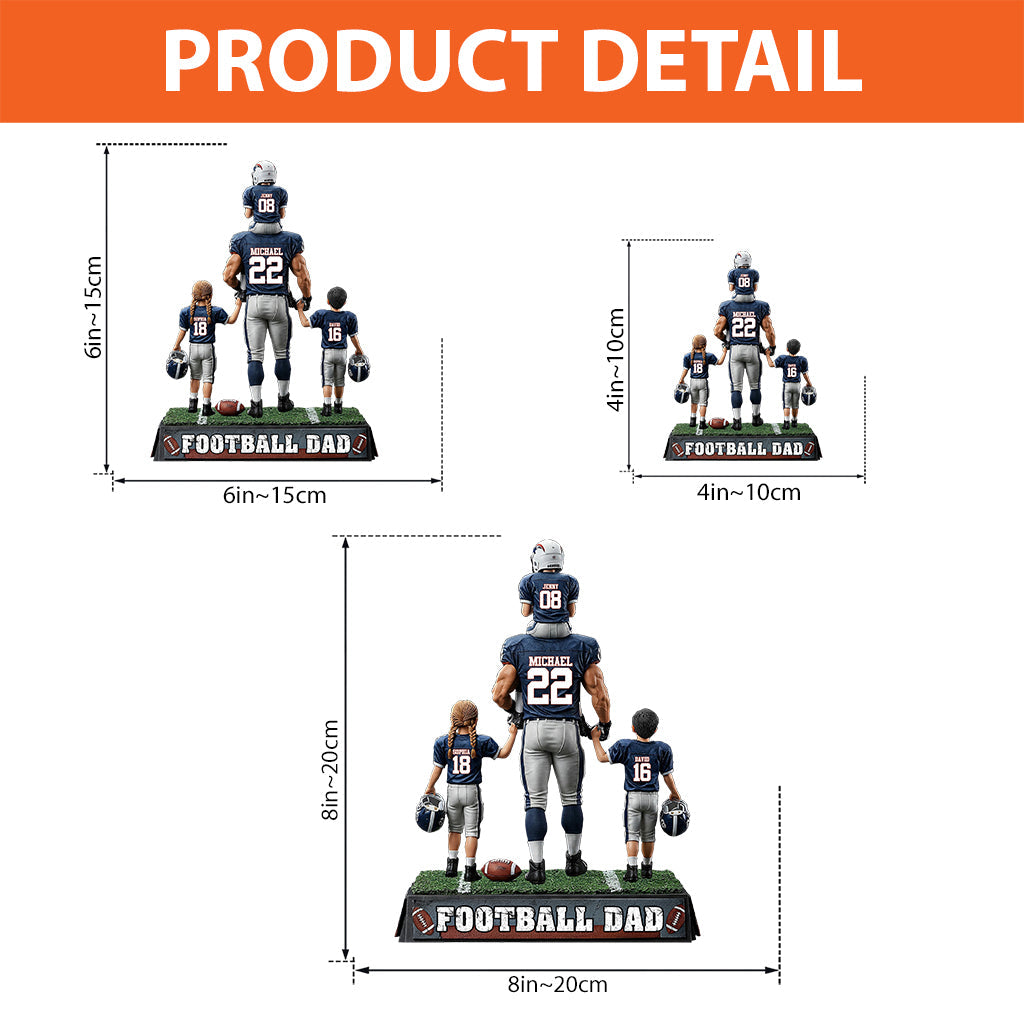 Papa Footballeur - Plaque acrylique personnalisée en forme de ballon de football