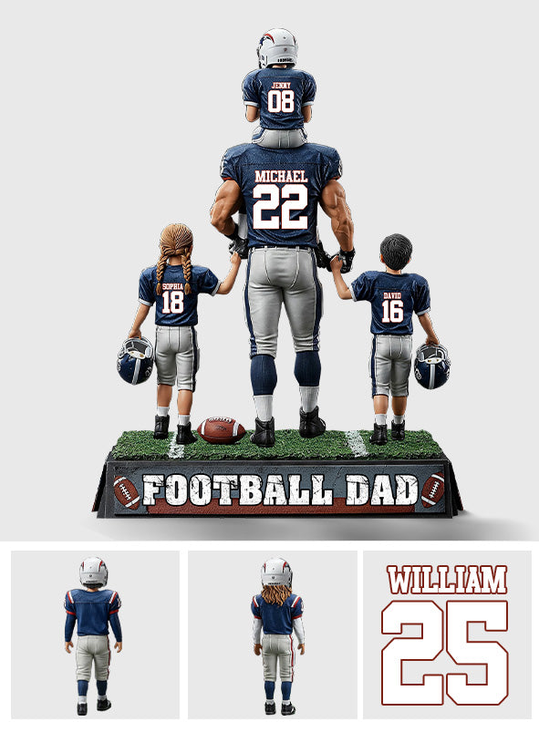 Papa Footballeur - Plaque acrylique personnalisée en forme de ballon de football