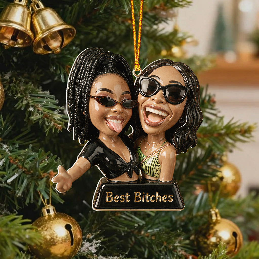 Funny Gifts For Friends - Caricature Style - Personalized Bestie Premium 3D Ornament