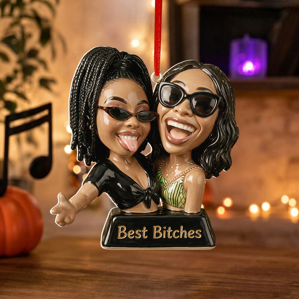 Funny Gifts For Friends - Caricature Style - Personalized Bestie Premium 3D Ornament