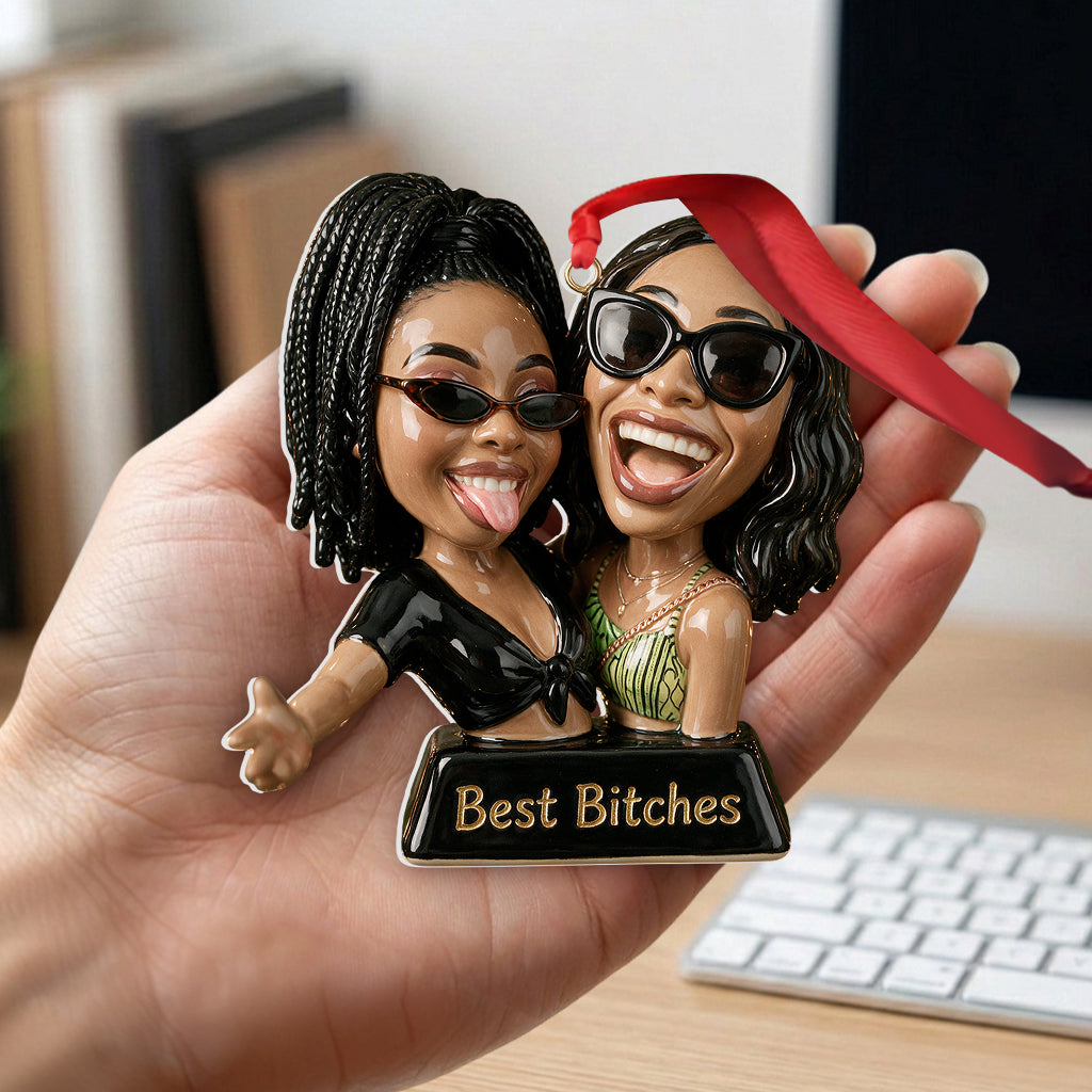 Funny Gifts For Friends - Caricature Style - Personalized Bestie Premium 3D Ornament