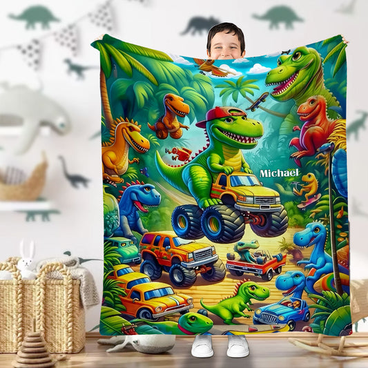 Gemütliche Dinosaurier-Truck-Kinderdecke