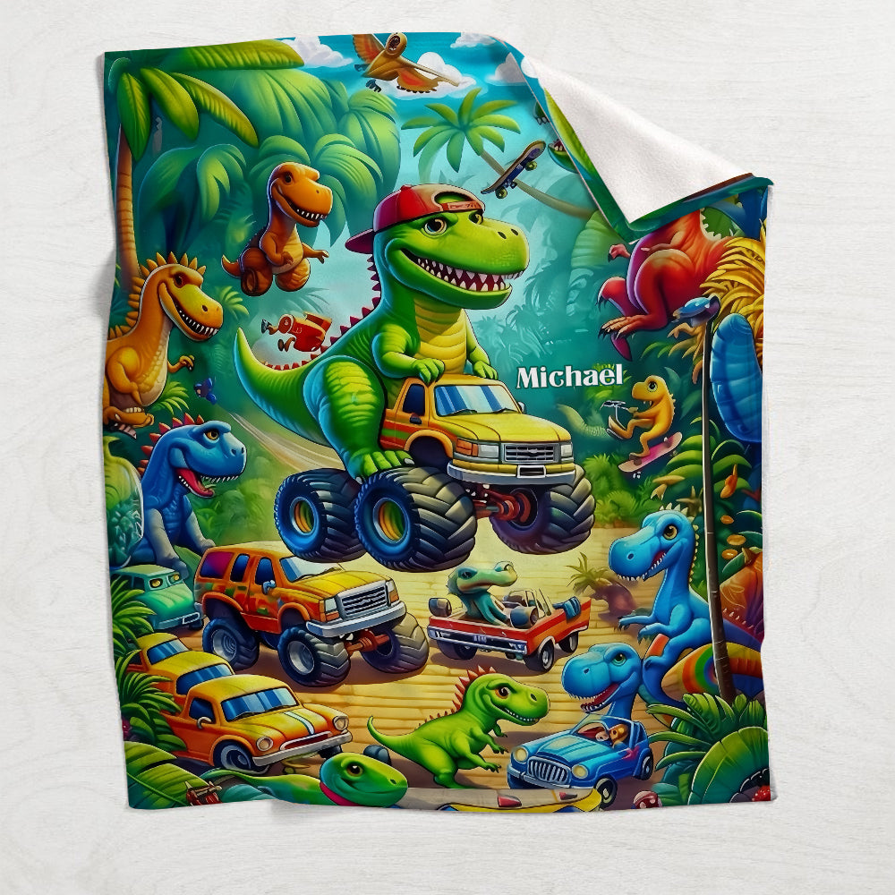 Gemütliche Dinosaurier-Truck-Kinderdecke