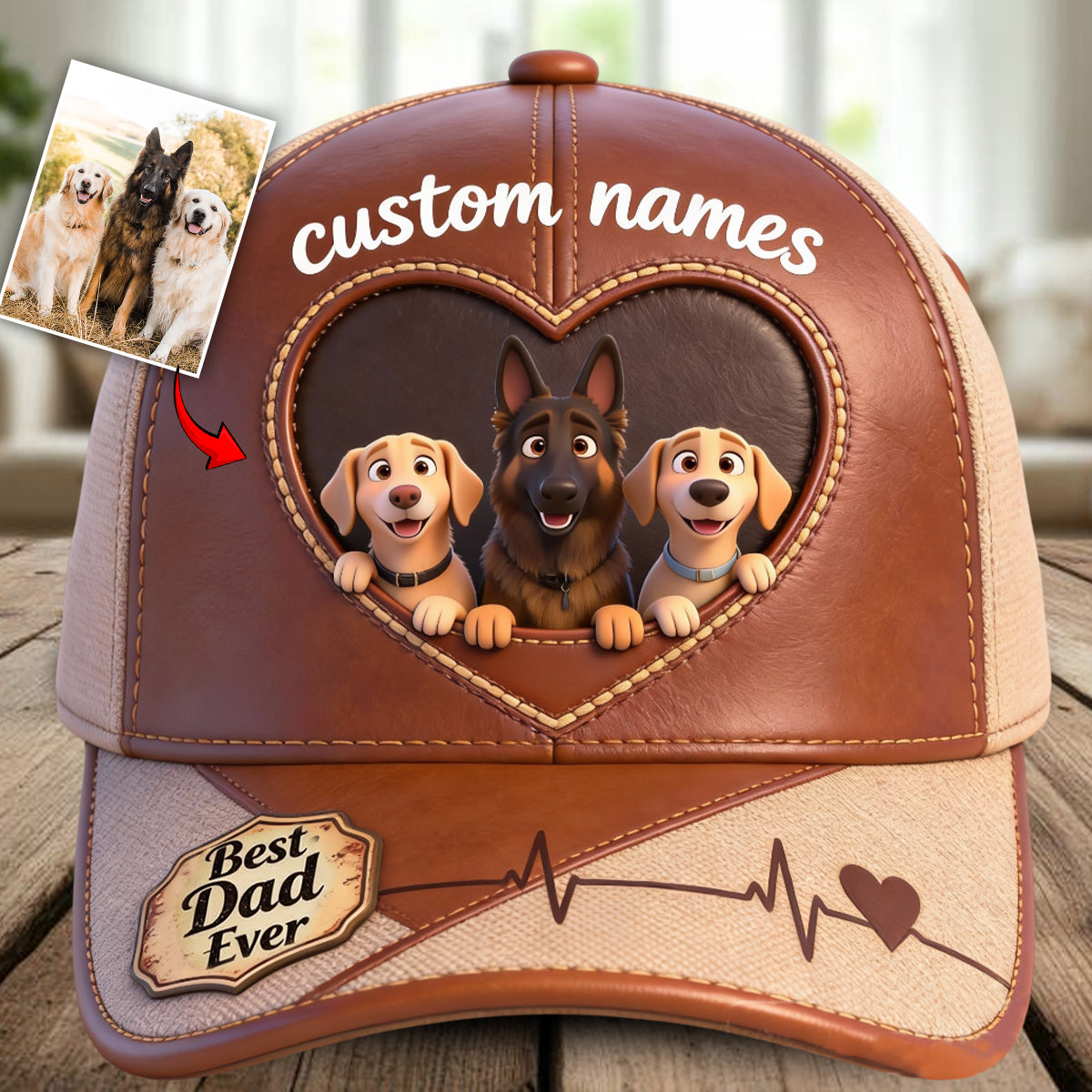 Individuell gestaltbar mit Foto – Personalisierte klassische Hunde-Kappe