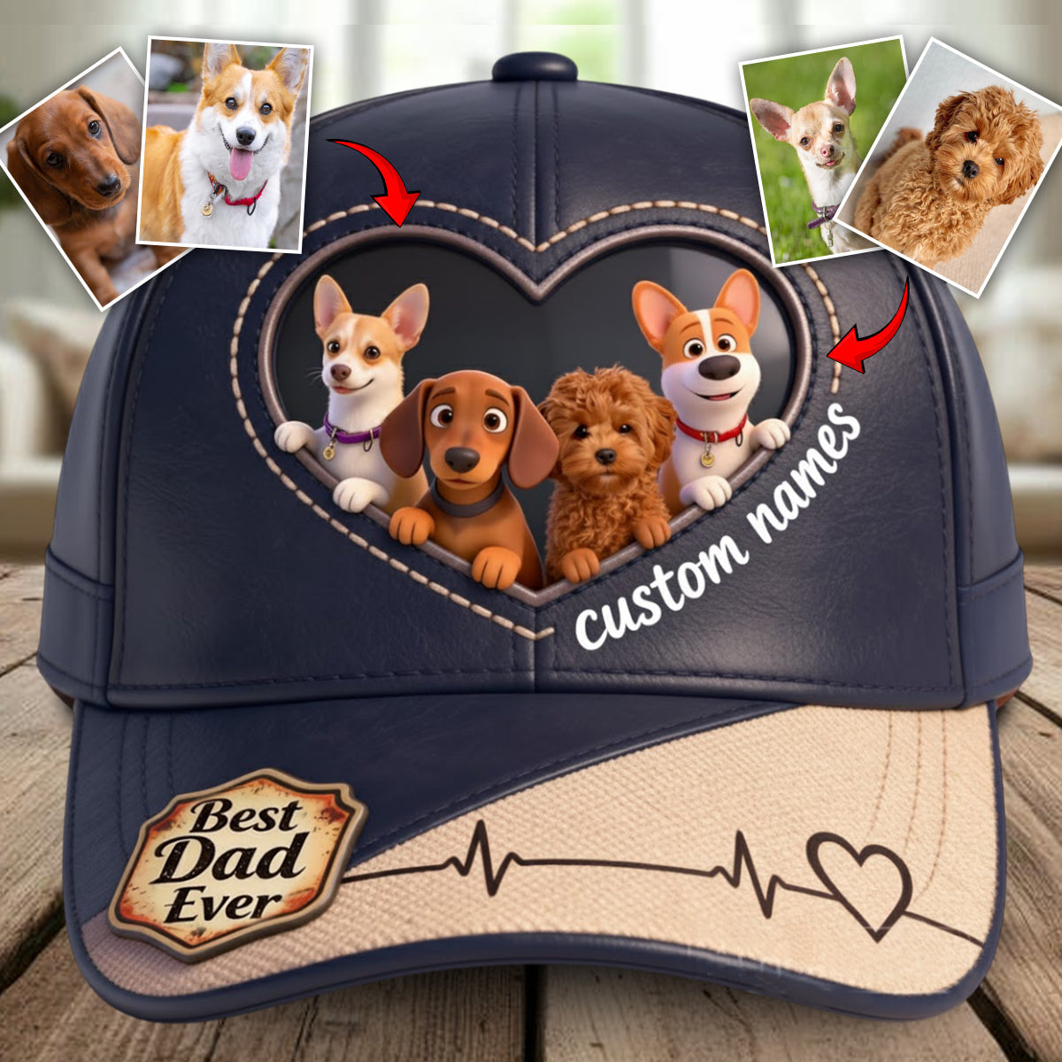 Individuell gestaltbar mit Foto – Personalisierte klassische Hunde-Kappe