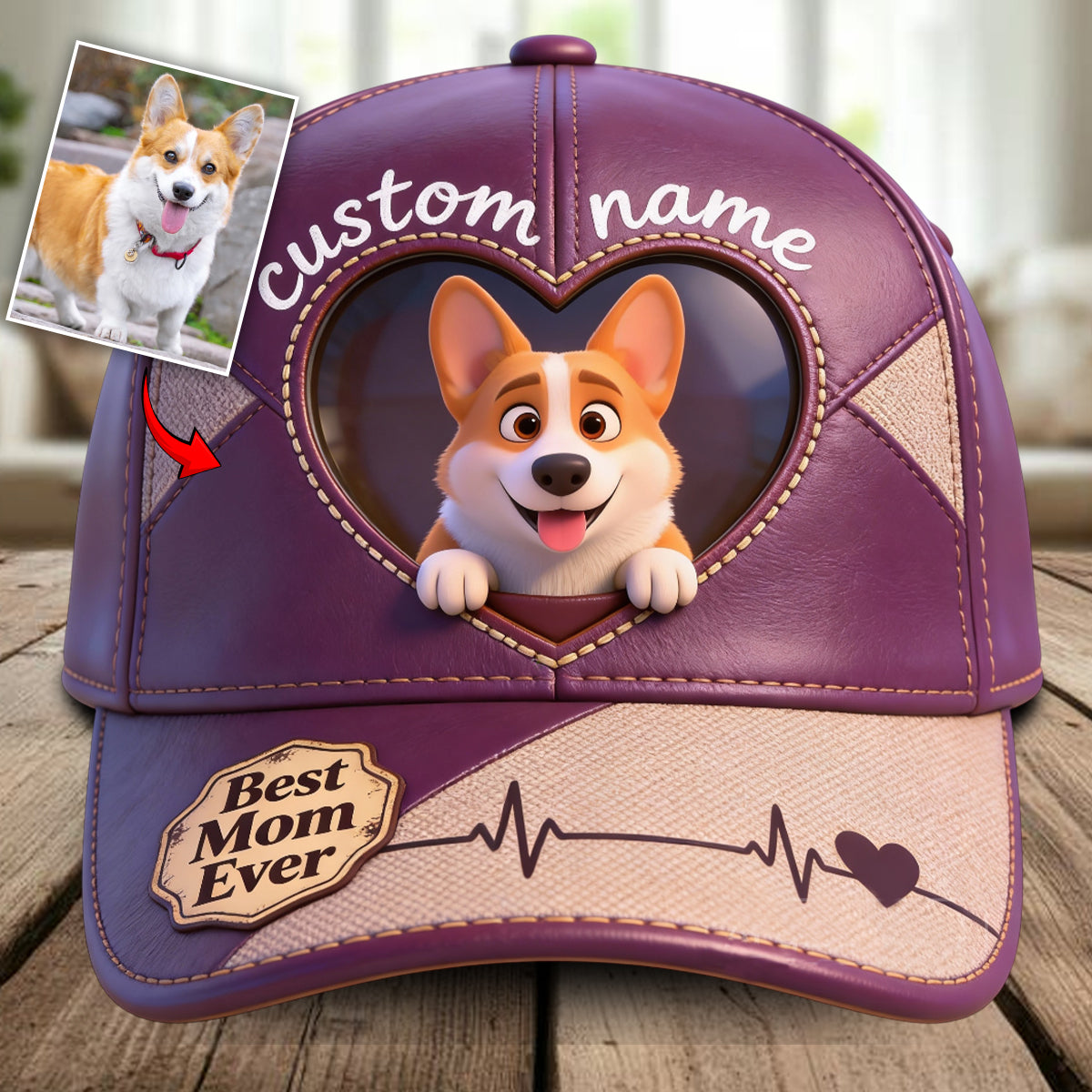Individuell gestaltbar mit Foto – Personalisierte klassische Hunde-Kappe