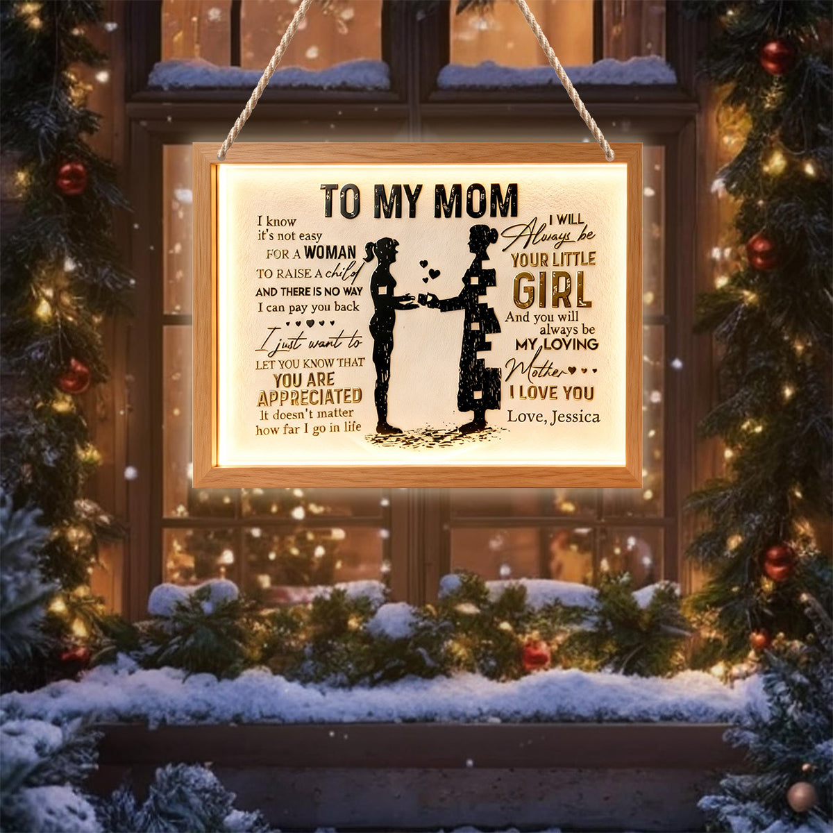 An meine Mama – Personalisiertes Acryl-Schild mit LED-Beleuchtung für Mama