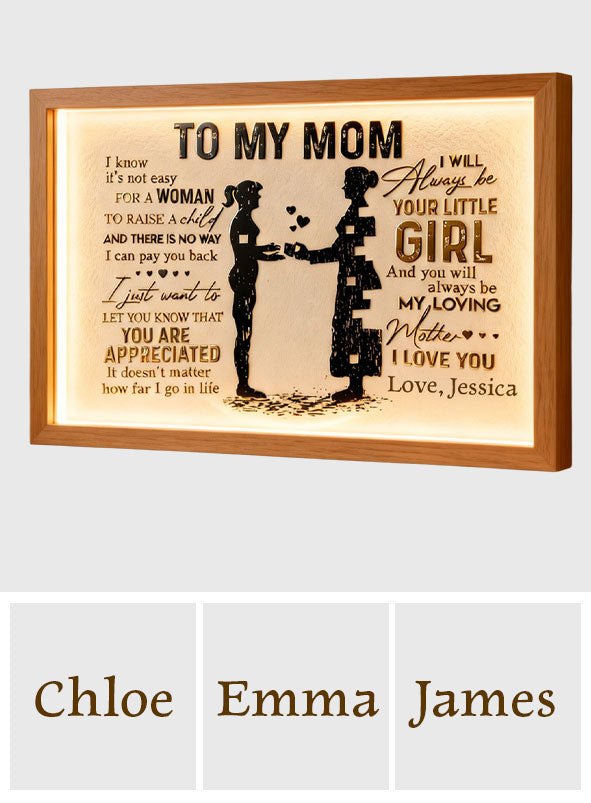 An meine Mama – Personalisiertes Acryl-Schild mit LED-Beleuchtung für Mama