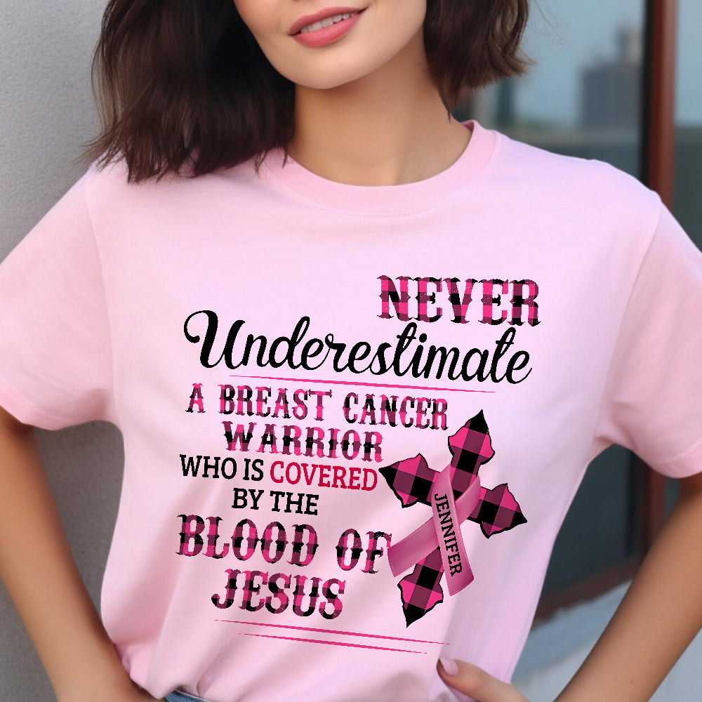 Ruban rose de la foi chrétienne - T-shirt et sweat à capuche personnalisés pour la sensibilisation au cancer du sein
