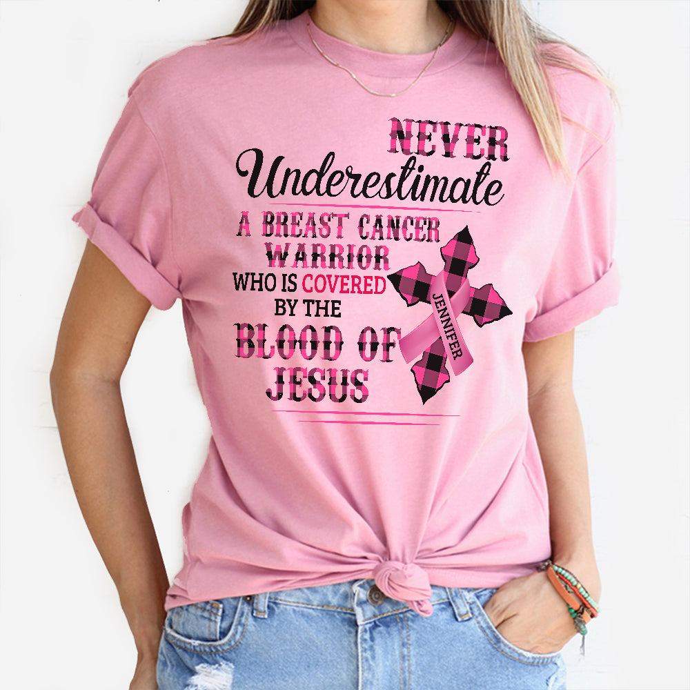 Ruban rose de la foi chrétienne - T-shirt et sweat à capuche personnalisés pour la sensibilisation au cancer du sein