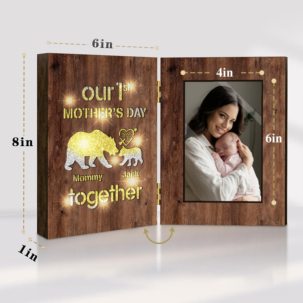 Our First Mother's Day Together - Personalized Mother Foldable Photo Frame with Light