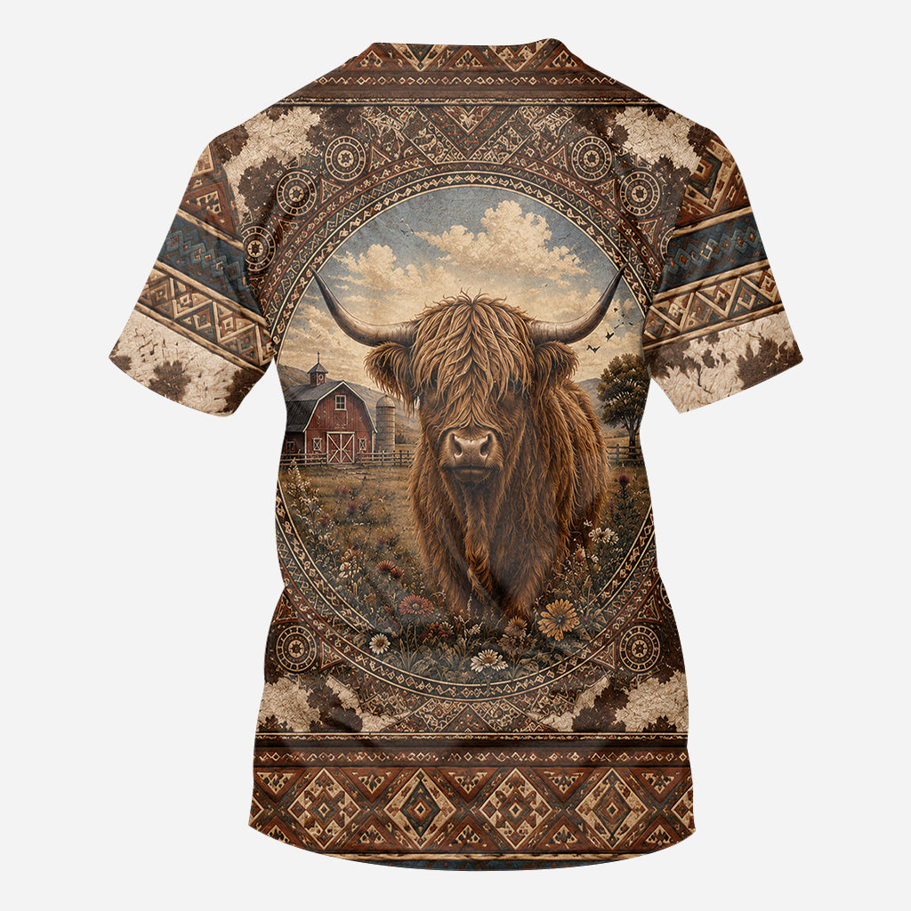 Highland Cow Farm - Personalisierte Highland Cow All Over Shirt