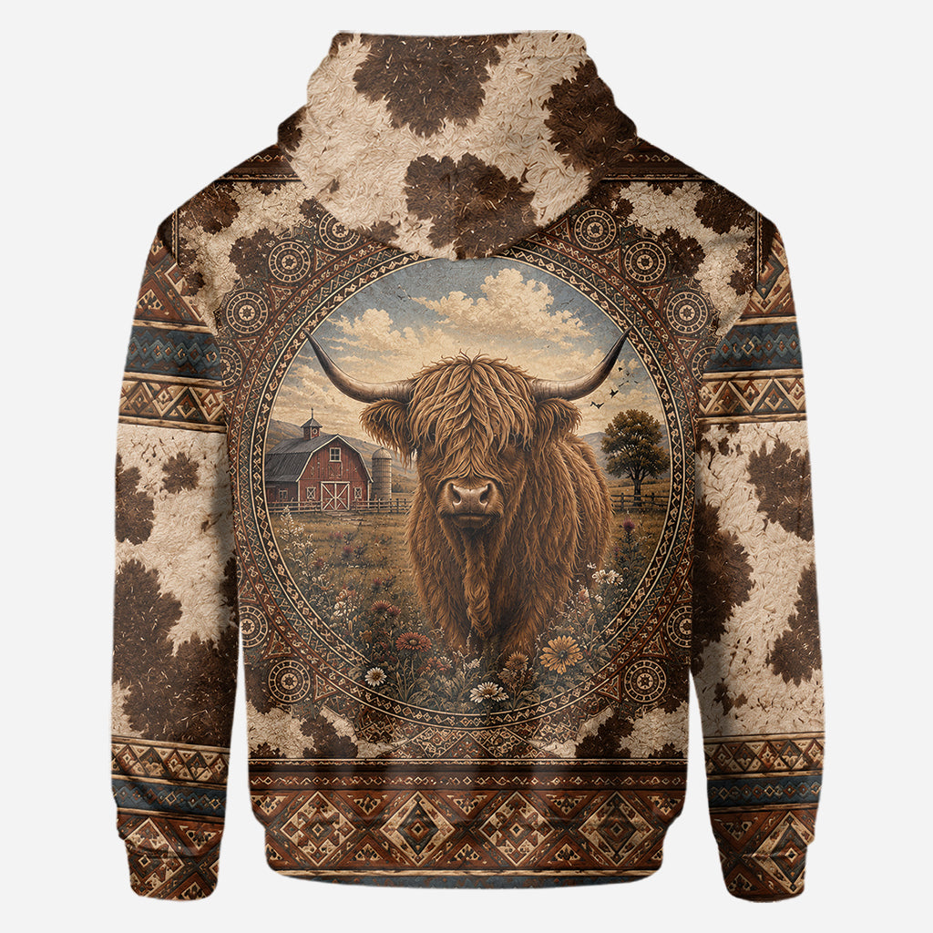 Highland Cow Farm - Personalisierte Highland Cow All Over Shirt