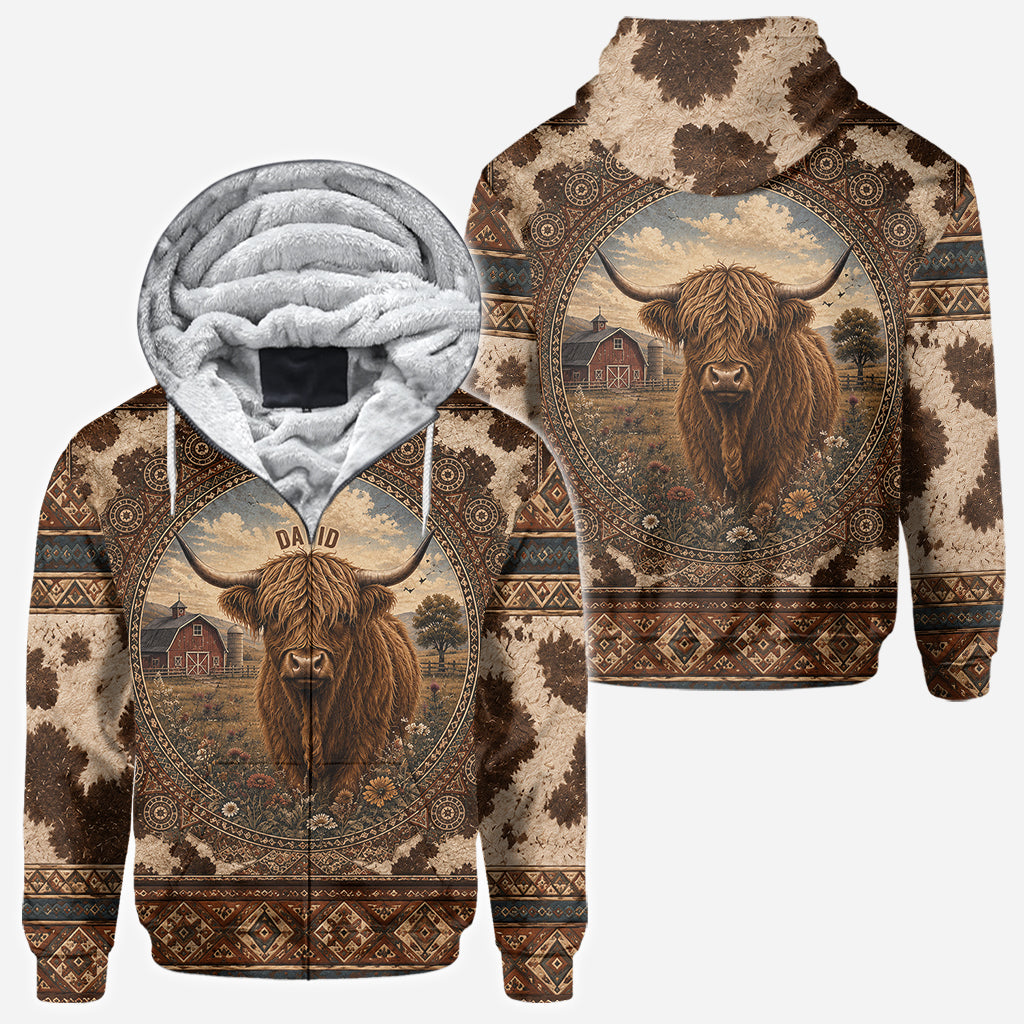 Highland Cow Farm - Personalisierte Highland Cow All Over Shirt