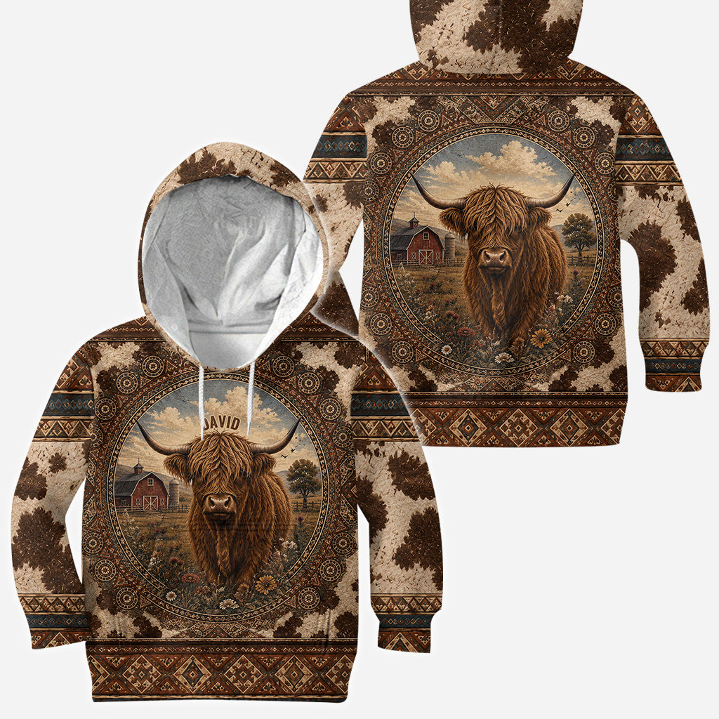 Highland Cow Farm - Personalisierte Highland Cow All Over Shirt