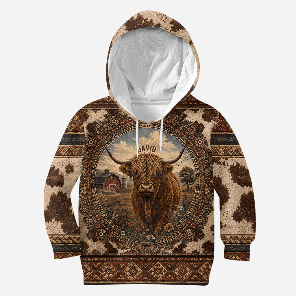 Highland Cow Farm - Personalisierte Highland Cow All Over Shirt