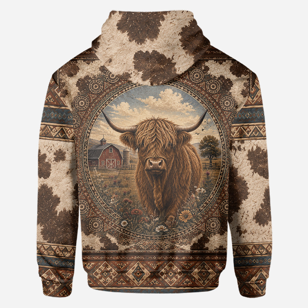Highland Cow Farm - Personalisierte Highland Cow All Over Shirt