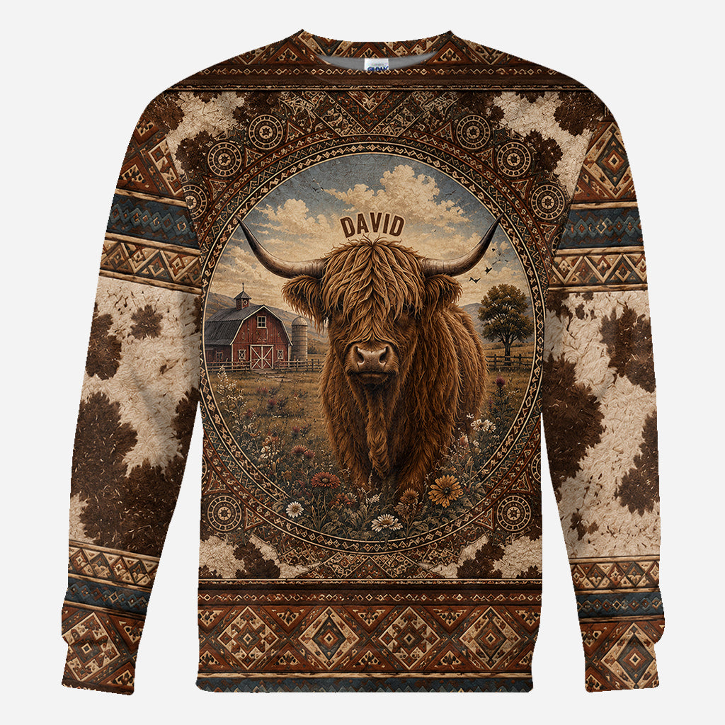 Highland Cow Farm - Personalisierte Highland Cow All Over Shirt